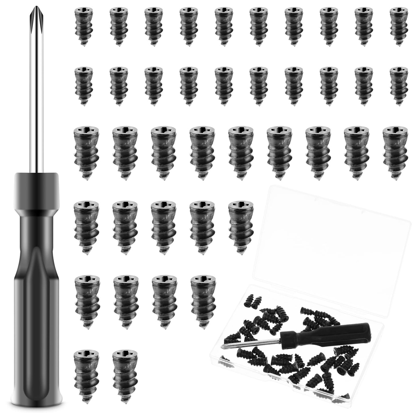 Yolev 30/40pcs Car Tire Repair Nails,Tire Repair Rubber Nail Rubber Tire Screws with Screwdriver Rubber Tire Repair Plugs Fast Tool Self-Service Tire Repair Nail, for Car Motorcycle Fast (40PCS)