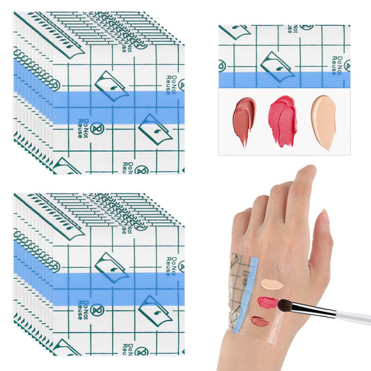 Lusofie 200Pcs Makeup Hand Palette Disposable, Single Use Makeup Mixing Palette Disposable Adhesive Makeup Tray Cosmetic Makeup Palette Transparent Waterproof for Makeup Artist Must Have