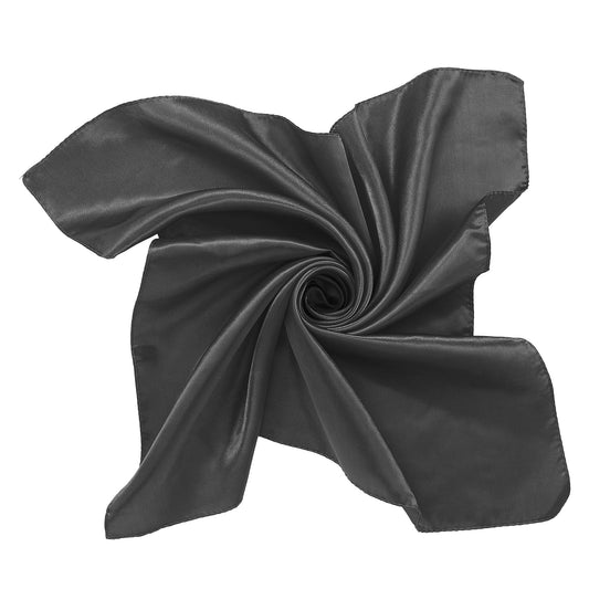 Lusofie Satin Scarf Silk Scarf Square Neck Scarf Satin Bandana Neckerchief Scarf Retro Satin Ribbon Scarf Hair Scarf for Women Girls （60 * 60cm）(Black)