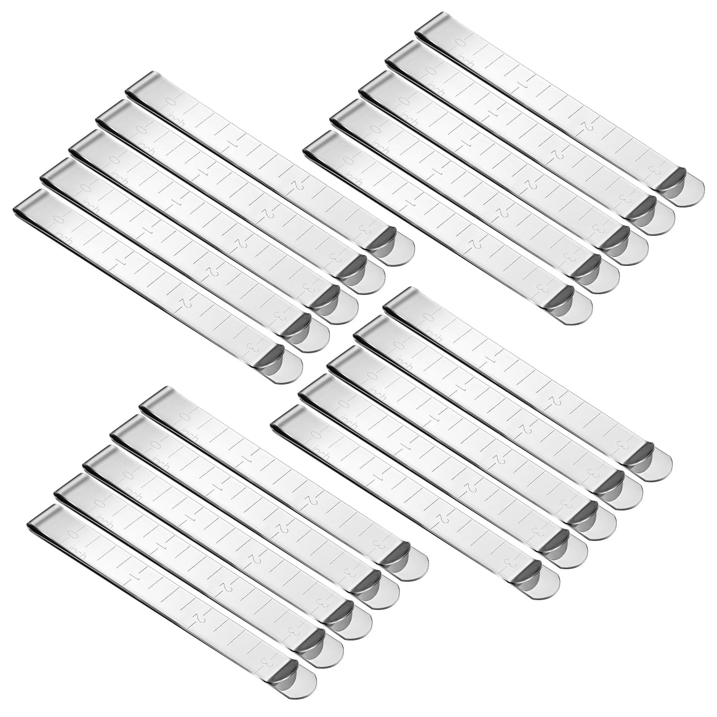 Lusofie Sewing Clips with Scale Stainless Steel Hemming Clips Sewing Clips for Fabric and Quilting 3 Inches Measurement Ruler Sewing Supplies Pinning and Marking Accessories (20 Pcs)