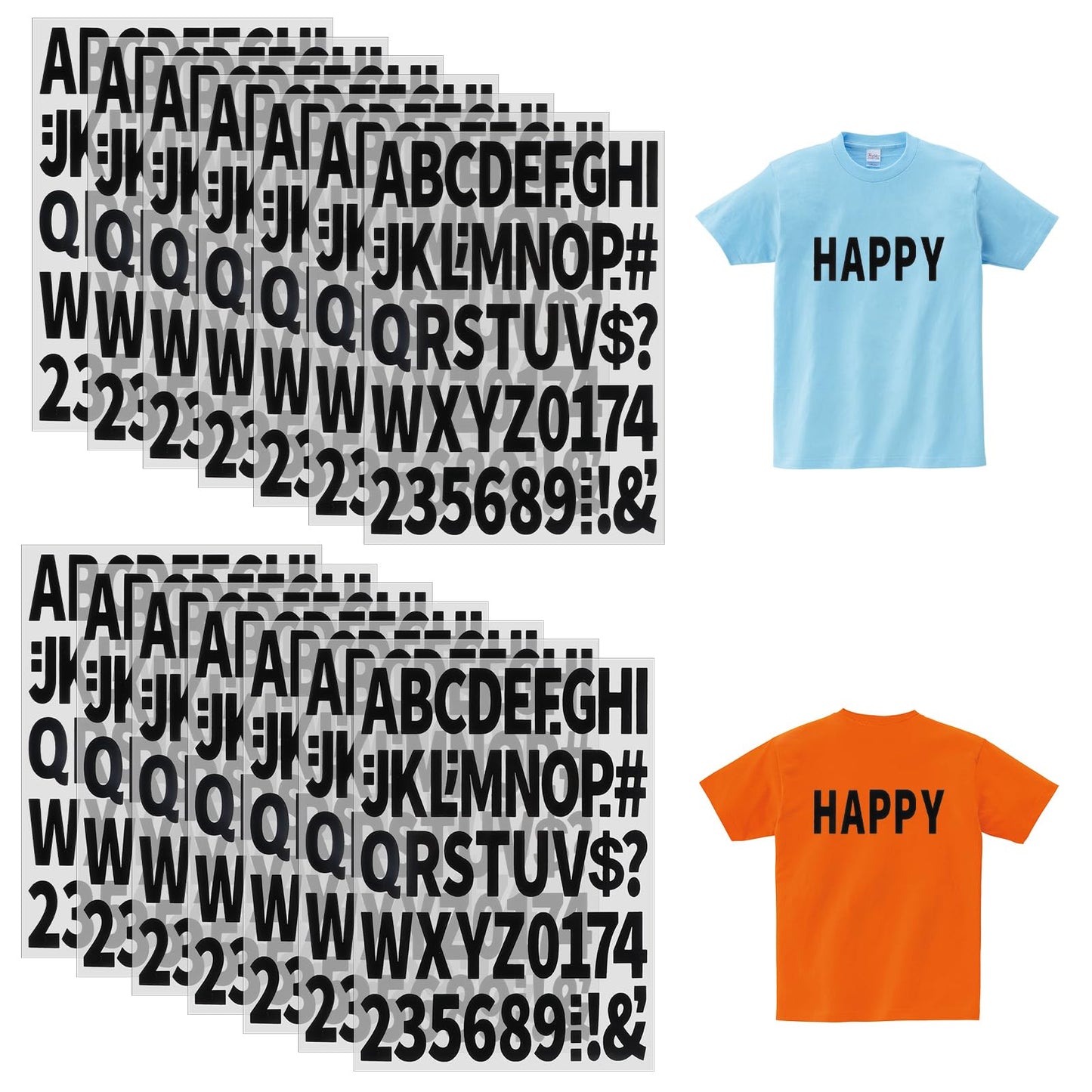 Lusofie 12 Sheets Black Iron On Letters Iron On Letters for Clothes Iron On Letters with A-Z and 0-9 Fabric Stickers Iron On Patches for Hats T-Shirt DIY Crafts Pants Jackets (Black)