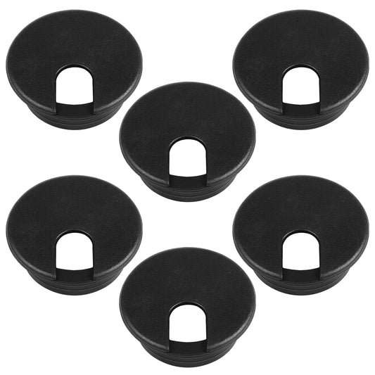 6 PCS Desk Grommet, PP Plastic Cable Hole Cover, U-Shaped Desk Wire Insert for Office Home Computer Desk Equipment Cable Cord Organizer