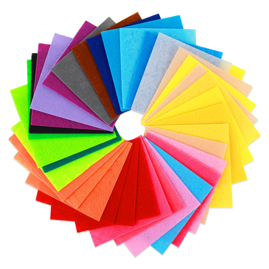 Lusofie 60Pcs Assorted Colorf Felt Squares 1mm Thick Felt Sheets 4"x4" Pre-Cut Felt Fabric Sheets for Crafts Textile DIY Craftwork Sewing Patchwork