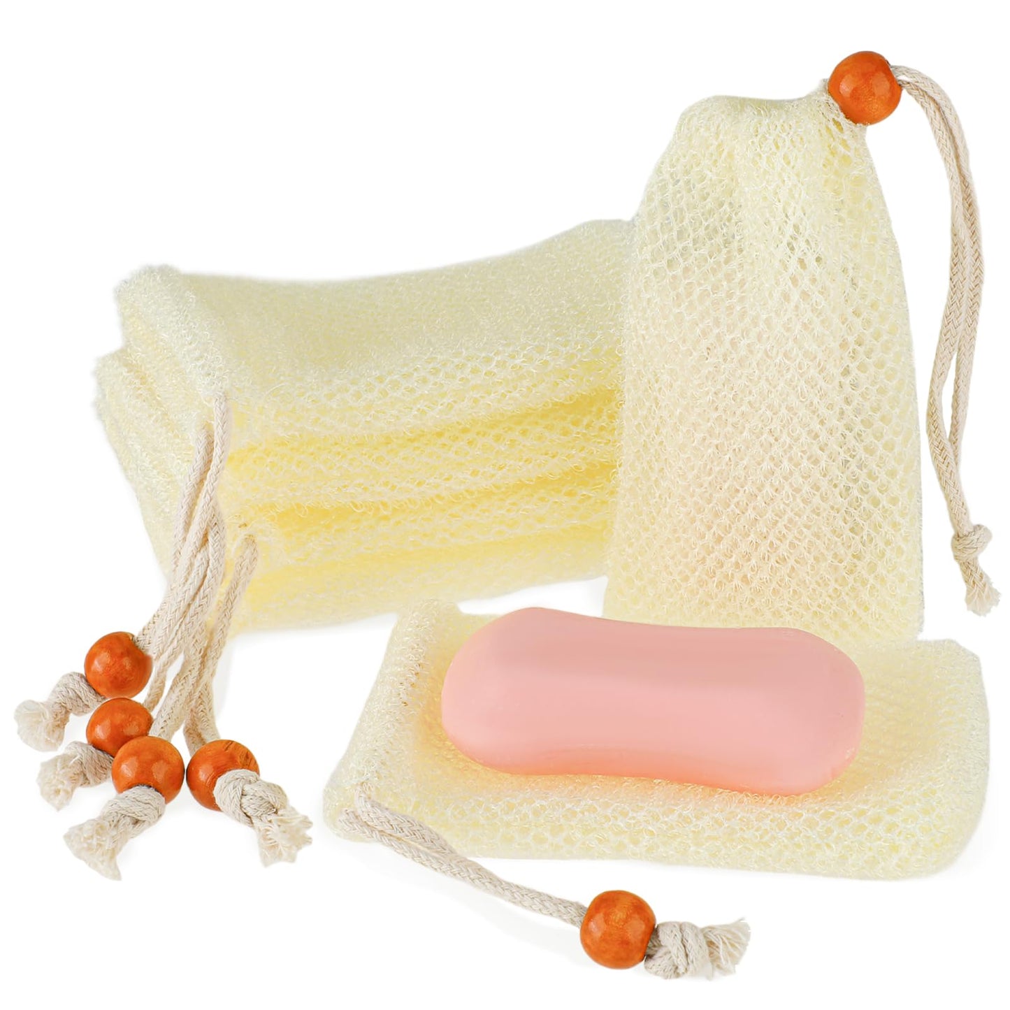 6pcs Soap Bar Bag,Soap Saver Bag with Drawstring Closure,Exfoliating Soap Pouch,Mesh Soap Bags for Soap Bars,Exfoliating Soap Pouches for Travel Foaming Drying
