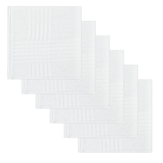 6Pcs Cotton Handkerchiefs, White Men's Handkerchiefs & Pocket Squares Soft White Pure Cotton Hanky
