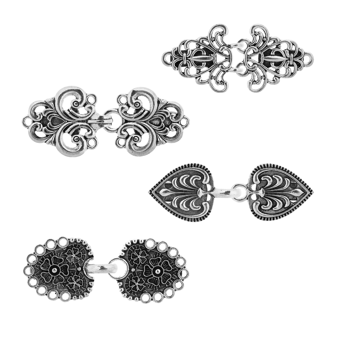 Lusofie 4 Pieces Vintage Sweater Swirl Clip Cape Cloak Clips Retro Cardigan Clip Gold Vintage Sweater Shawl Button Clip for Girl Women