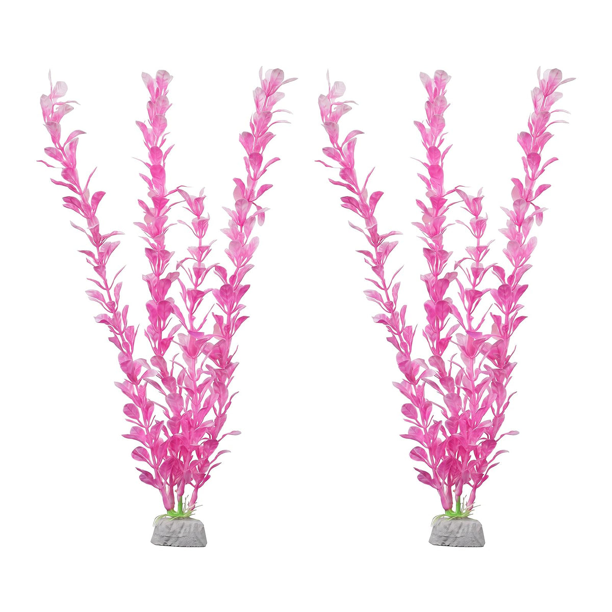2 Pcs Aquarium Plants Plastic- 9.84 Inch Pink Beta Fish Tank Decor