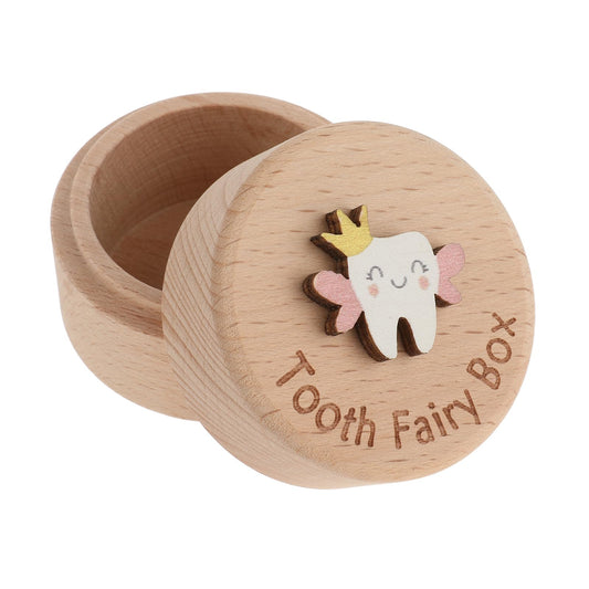 Lusofie Tooth Fairy Box 3D Carved Wooden Cute Tooth Box Lost Teeth Storage for Kids Tooth Fairy Gifts