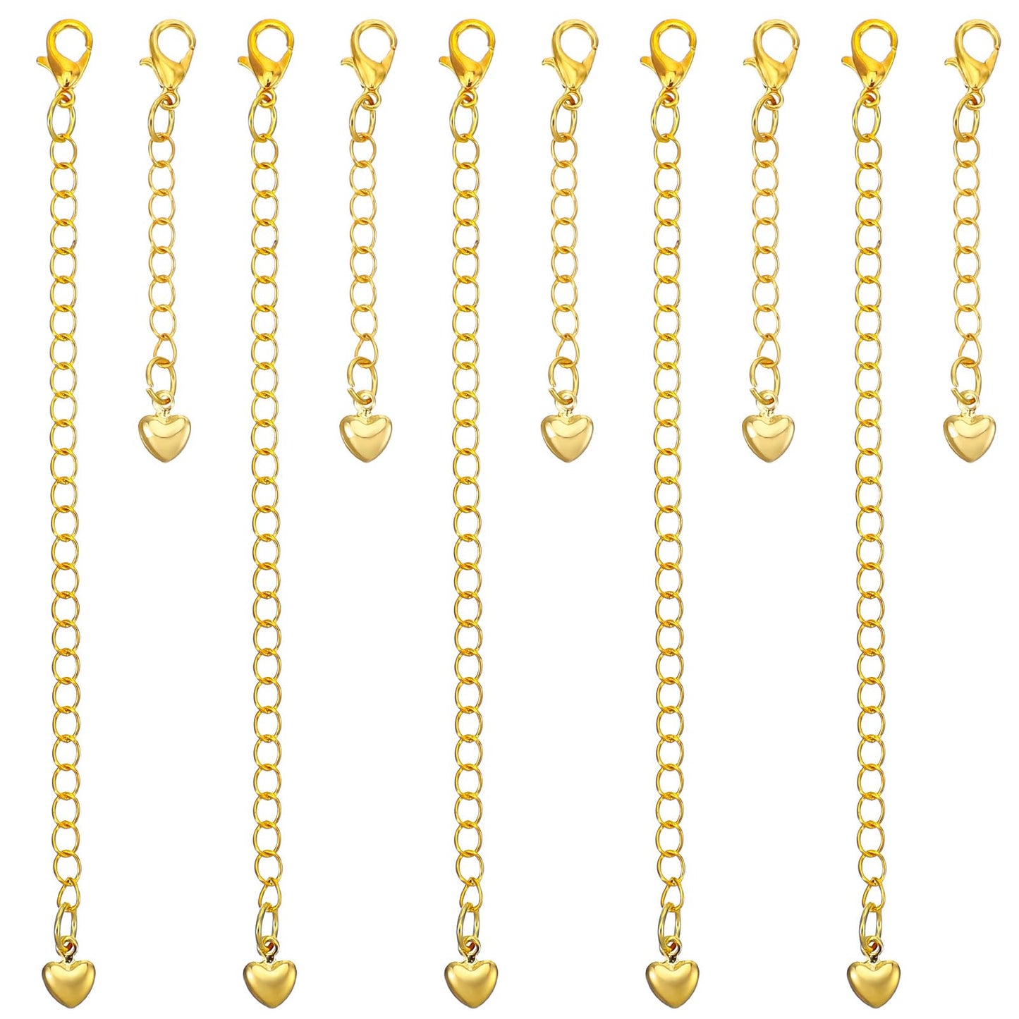 6pcs 18k Gold Necklace Extenders for Women 2" 4" Gold Plated Chain Extenders for Necklaces Bracelet Extender Extension Chain for Women Jewelry Making Bracelets Anklets