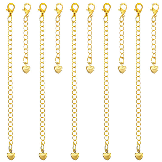 6pcs 18k Gold Necklace Extenders for Women 2" 4" Gold Plated Chain Extenders for Necklaces Bracelet Extender Extension Chain for Women Jewelry Making Bracelets Anklets
