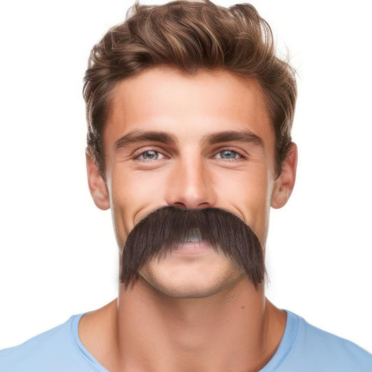 Self Adhesive Fake Mustache Realistic Fake Beard Brown Mustache Stick on Mustaches Novelty Fake Mustaches for Christmas Halloween Costume Accessory Fake Mustach for Birthday Party Mexican Performance