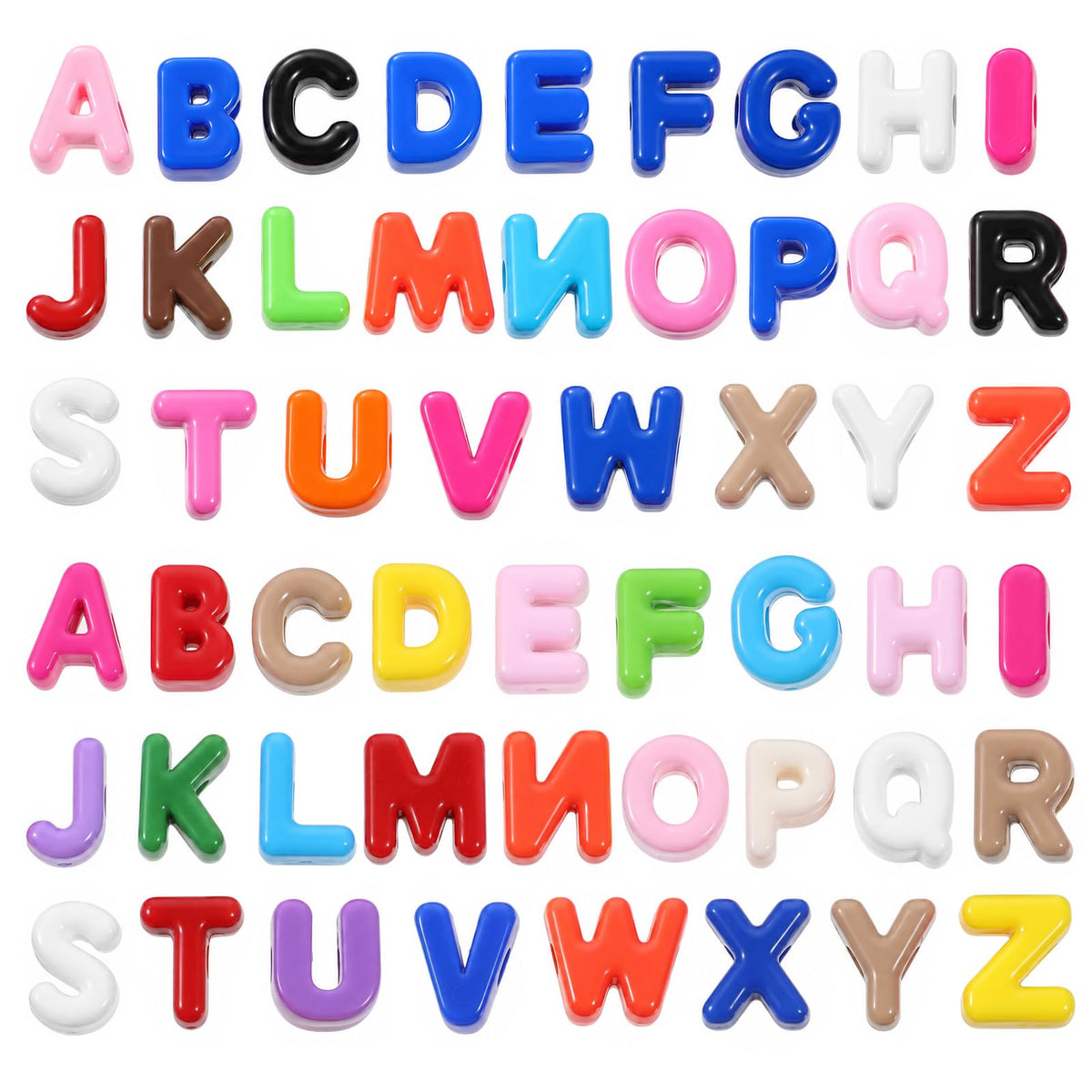 52 Pcs Chunky Colorful Acrylic Letter Beads Large DIY Jewelry Maker Crafts
