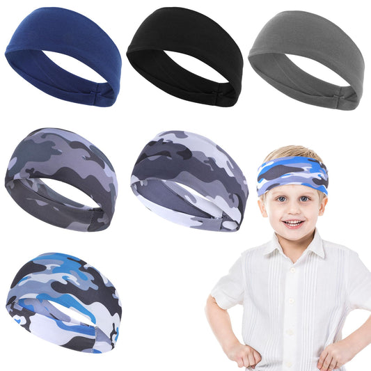Lusofie 6 Pcs Boys Headbands for Sports Boys Sweatbands elasticity Soccer Headbands for Boys Suitable for Boys to Wear Various Sports Headband