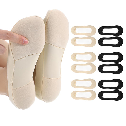 Fosaseua 6 Pairs Non Slip No Show Socks for Women with Sponge Padding