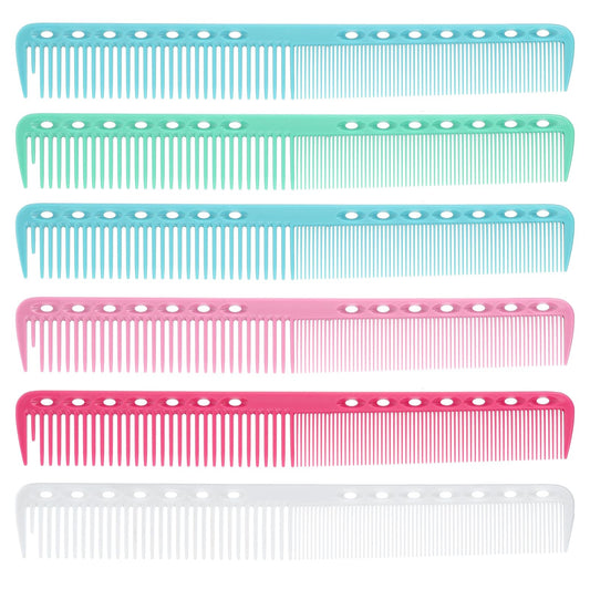 6Pcs Carbon Fiber Combs Professional Fine Tooth Comb Heat Resistant Comb Salon Hair Combs for Woman and Man(Blue, Green, White, Pink, Rose Red, Purple)