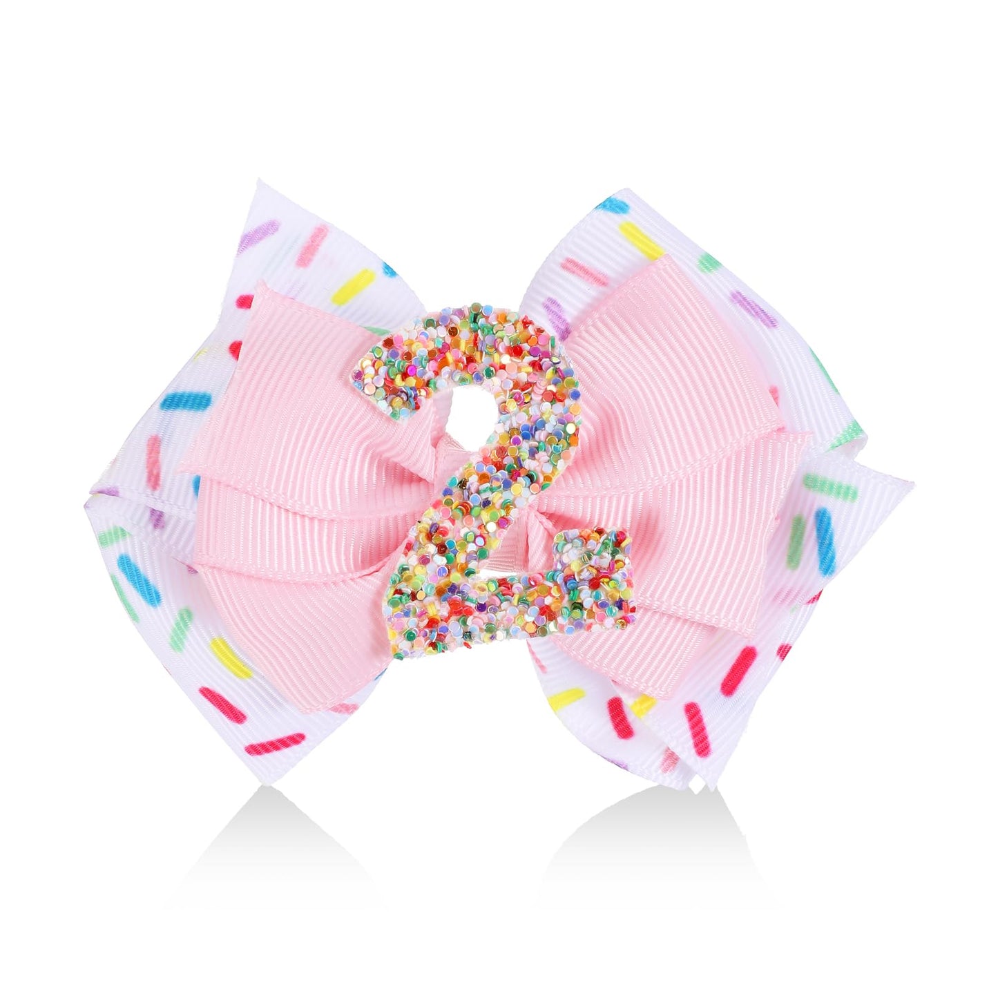 Baby Hair Bows Birthday Hair Bow Baby Girl Bows and Headbands Baby Girl Hair Clips Pink Bows for Hair 1st to 2nd Bow Birthday Decorations()
