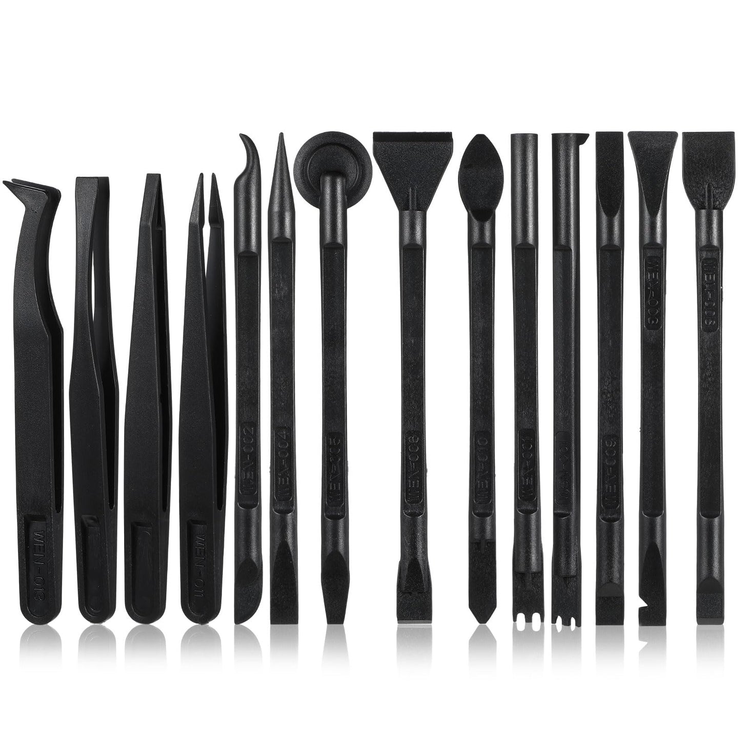 Lusofie 14 Pcs Pen-Shaped Scraper Tool Plastic Scraper and Plastic Tweezers for Car Detailing Tools Tight Spaces Cleaning Tools(Black)