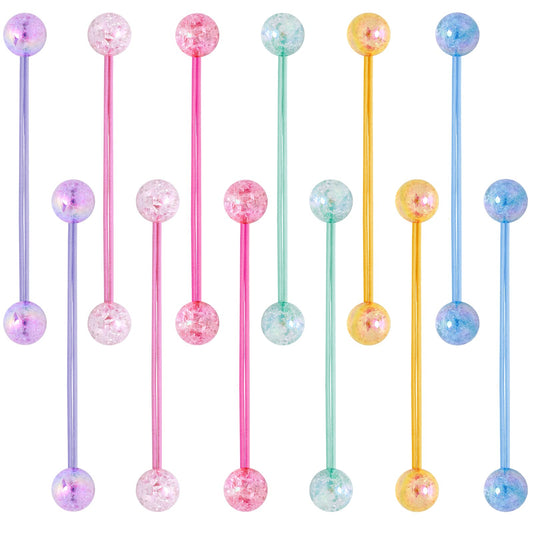 Lusofie 12 Pcs Ball Hair Ties, Acrylic Blingbling Cute Candy Color Hair Bands Girls Hair Ring Ponytail Holder Hair Accessories for Infants Toddlers Kids Teens