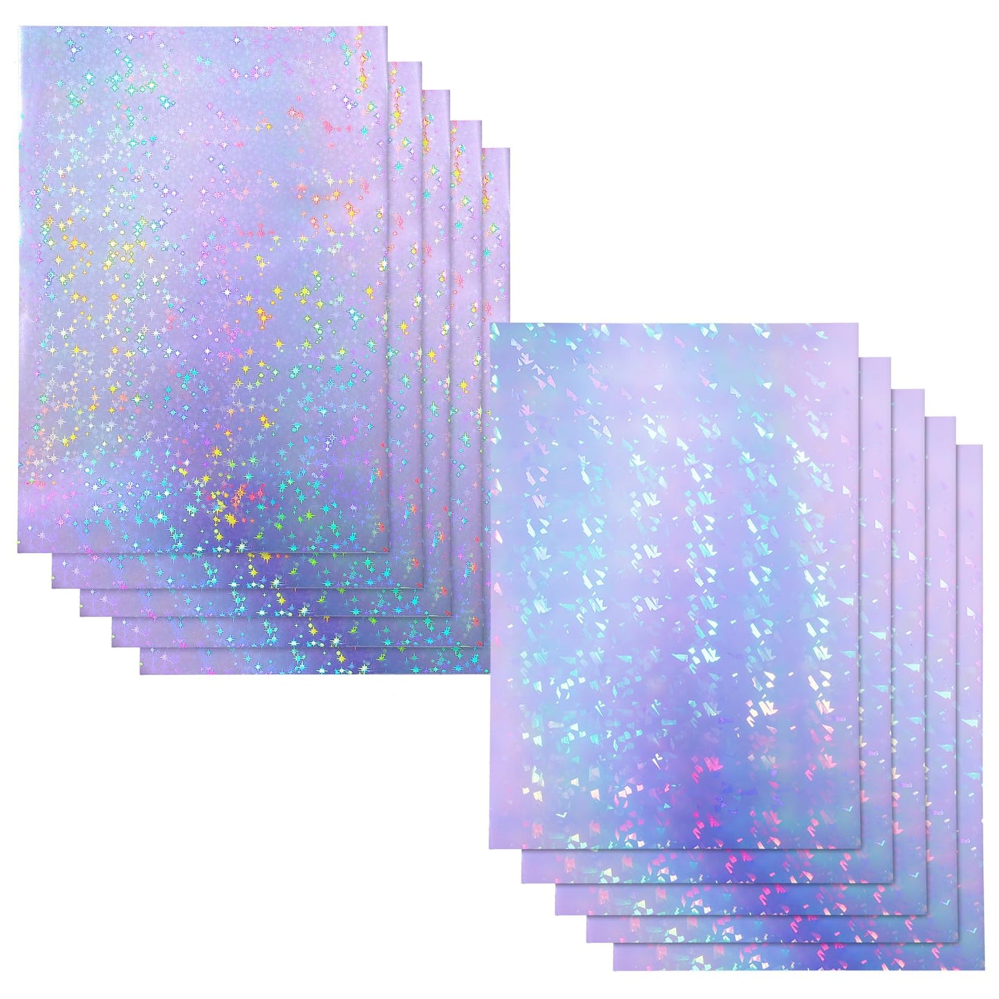10 Sheets Holographic Sticker Paper Film A4 Size Self Adhesive Laminating Sheets for Stickers Glitter Sticker Laminate Sheets Waterproof Clear Holographic Vinyl Sticker Paper for DIY Crafts