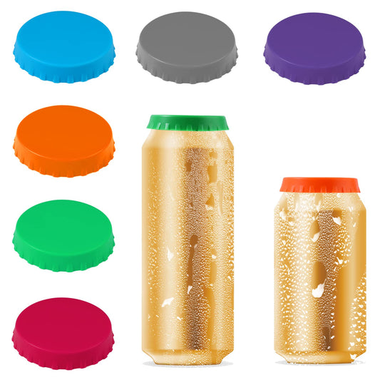 6PCS Soda Can Lids Soda Beverage Beer Saver Easy To Clean Can Cover with No Spill Silicone Can Standard Stopper Cans Lid Protector