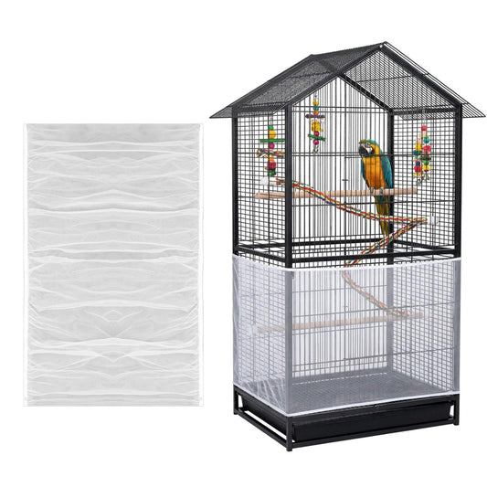 Large Bird Cage Seed Catcher Adjustable Soft Airy Skirt Guard Birdcage