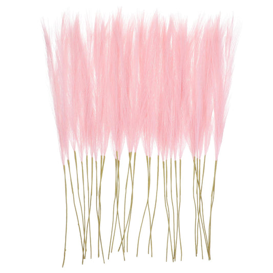 Telooco 30Pcs Pampas Grass 21.6" Pink White Faux Pampas Grass Decor Artificial Small Pompas Grass Flower Vase Fille for Home Wedding Party Decoration(Pink)