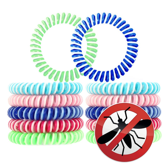 Yolev 10 Packs Mosquito Insect Repellent Bracelet, Waterproof Insect Repellent Mosquito Bands, Natural Outdoor Bug Repeller Wristbands for Adults & Kids