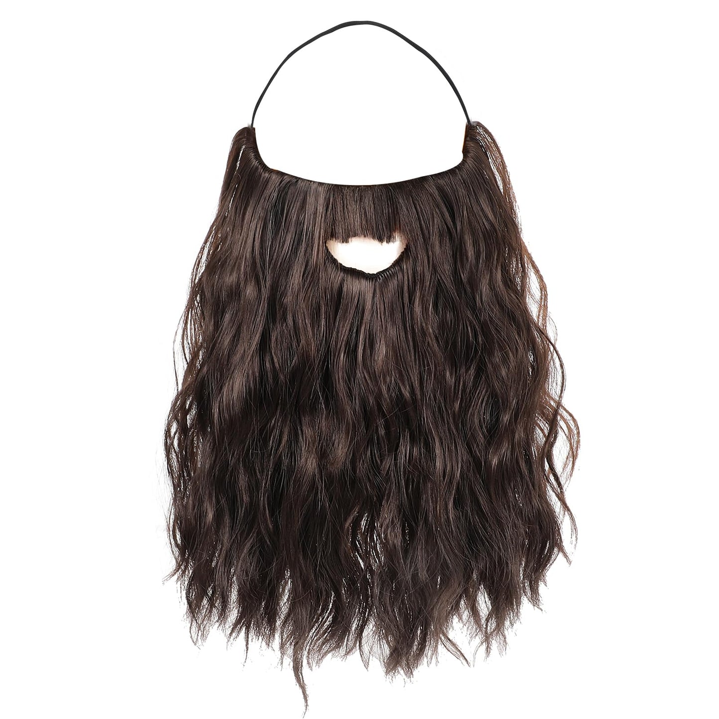 Wizard Beard Men Long Fake Beard Novelty Wizard Costume Men Curly Fake Mustache Soft and Full False Facial Hair for Carnival Themed Party Wizards Cosplay Halloween Costume(Brown)