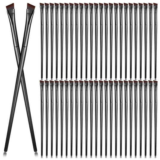 Lusofie 50pcs Angled Concealer Brush Disposable Brush Set Make Up Exquisite Eyebrow Brush Eye Makeup for Women Girls(Black)
