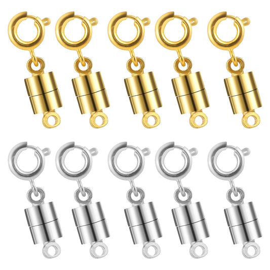 10 Pcs Magnetic Necklace Clasps Magnetic Jewellery Clasps Jewelry Connectors Magnetic Jewellery Findings for Necklaces Bracelet Jewelry Accessories (Gold&Silver)