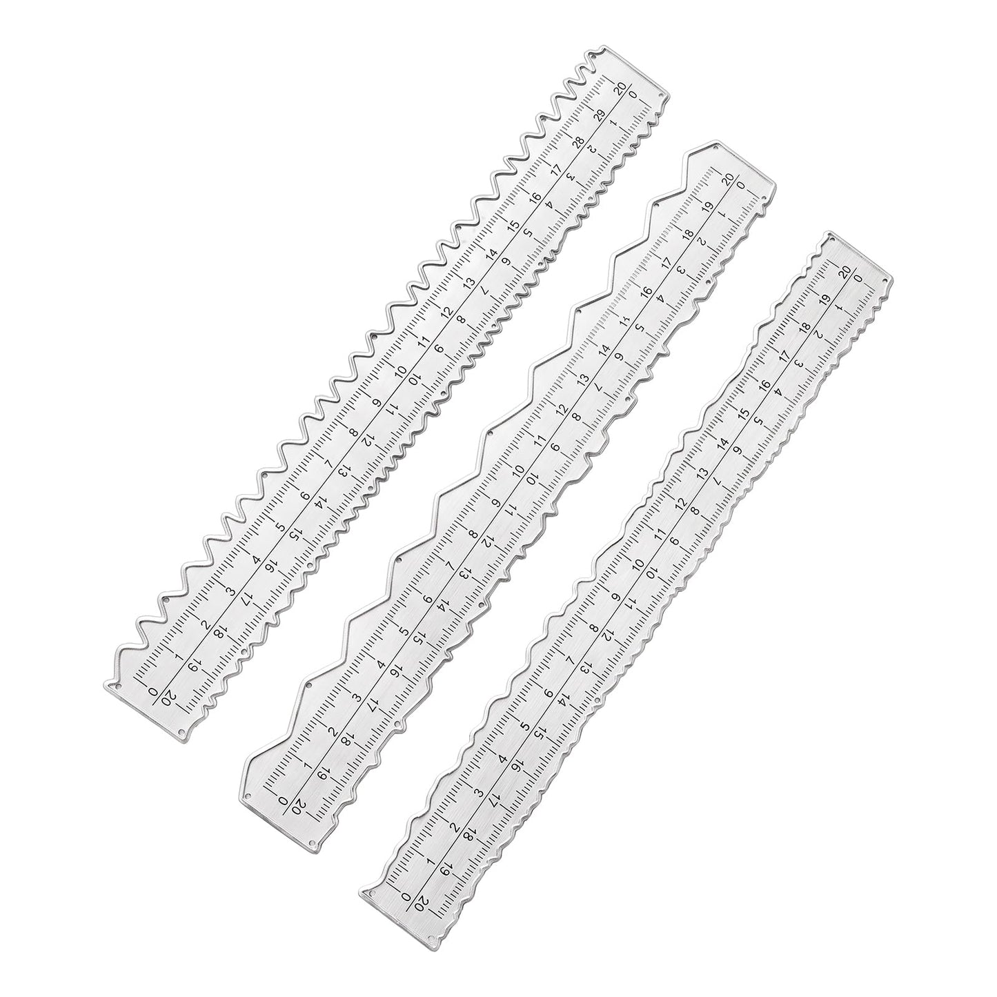 3 Pcs Deckle Edge Ruler, 8.5 Inch Irregular Edge Paper Tearing Rulers