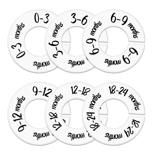 Tucnoeu Baby Size Closet Dividers,Baby Hangers with Size Dividers,Baby Closet Size Dividers for From Newborn to 24 Months, Suitable for Home, Nursery Baby Clothes Organizer