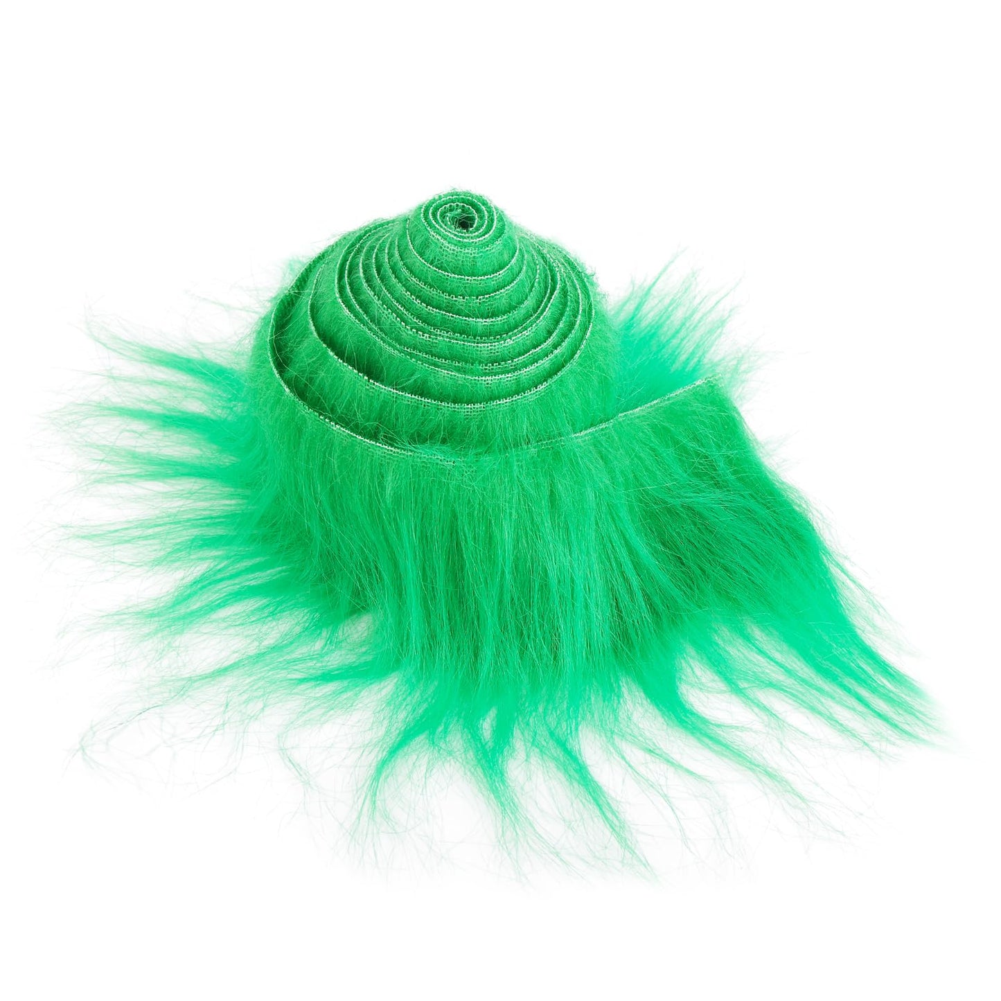 Lusofie Faux Fur Grren Fur, 2x60inch Faux Fur Fabric Fur Strips Trim Fluffy Fuzzy Craft Fake Fur for Christmas Decoration Cosplay Costume DIY Craft(Green)