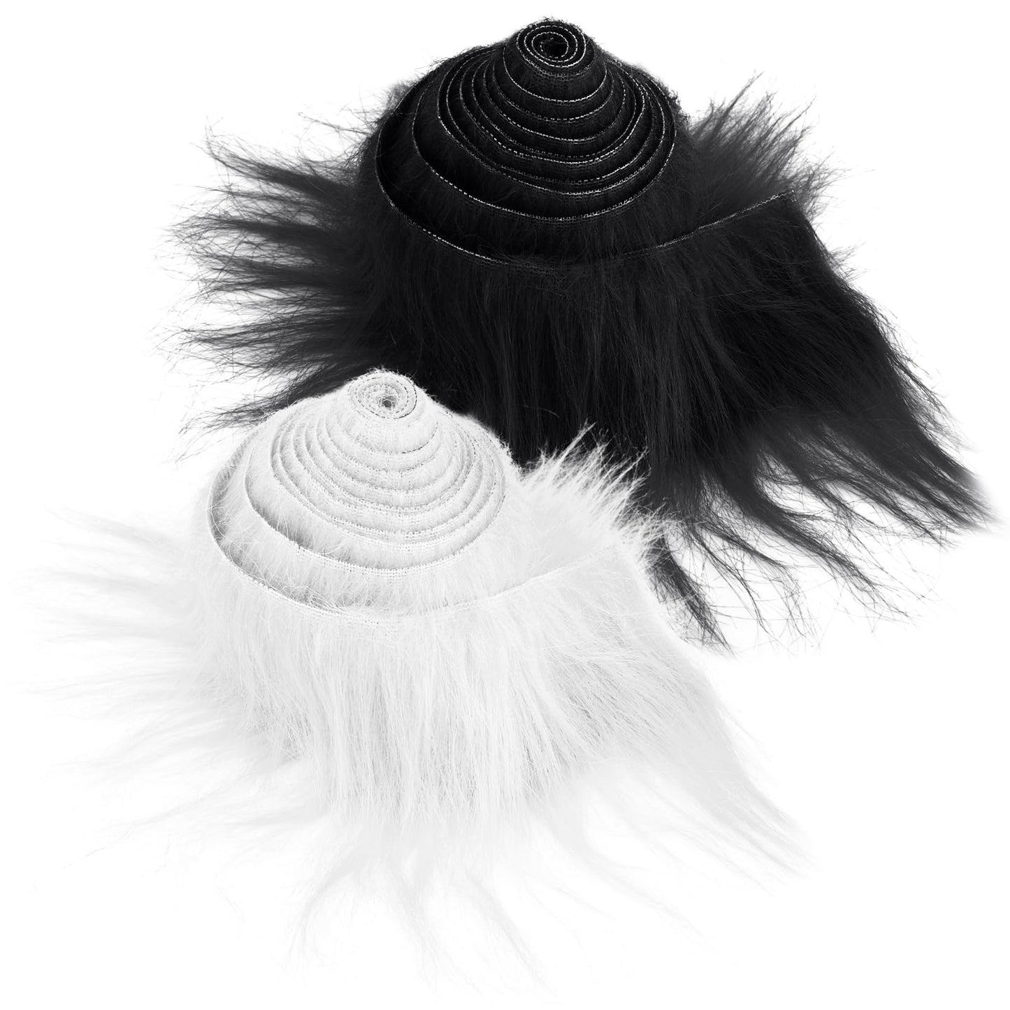 Lusofie 2 Pcs Fluffy Faux Fur Cute Faux Fur Fabric Universal Fake Fur for Clothes Carpet Plush Mat Stickable Faux Fabric for DIY(1 pcs White,1 pcs Black)