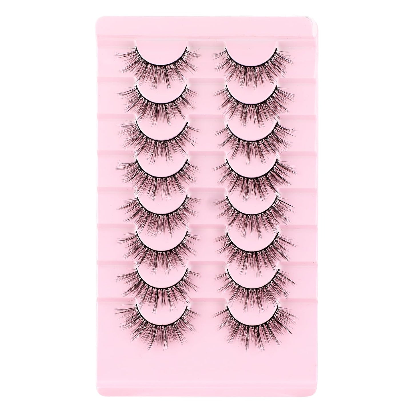8 Pairs Manga Lashes, Natural Wispy Lashes, Lashes Wispy Reusable Waterproof Fluffy False Eyelashes