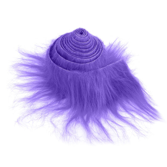 Lusofie 1Pc Purple Faux Fur Fabric Precut Strips Shaggy Plush Fur 2x71inch Fluffy Fuzzy Craft Fur for Gnomes Beard Santa Claus Hair Dwarf Cosplay Costume DIY Craft Decoration (Purple)