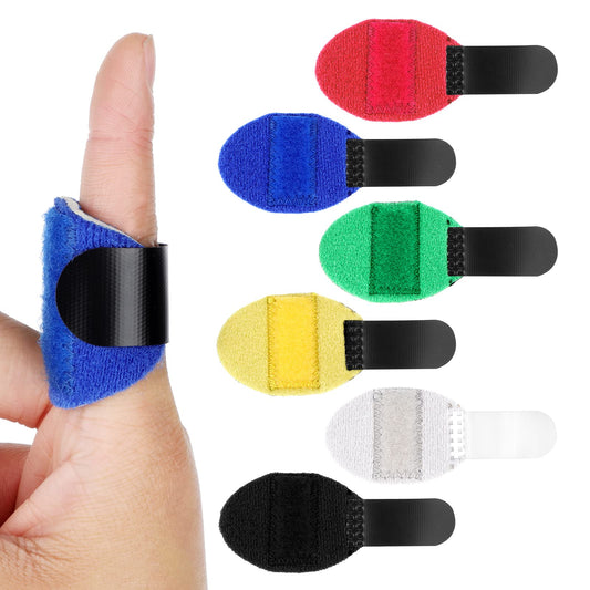 Yolev 6 Pcs Trigger Finger Splints Single Straps Finger Splint Support Brace Kit, Finger Straightener Index Finger for Broken Finger, Arthritis, Injured Finger