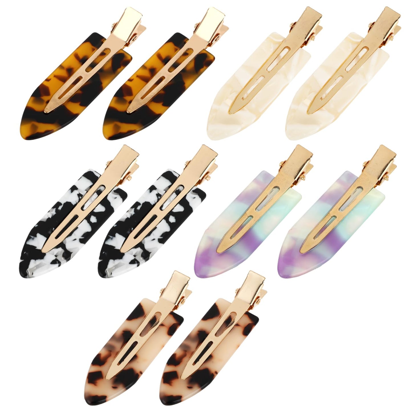 Lusofie 10PCS No Bend Hair Clips，Acrylic Resin Flat Clips Hair Roller Clips No Crease Alligator Hair Barrettes Creaseless Hair Clips Makeup Hair Clips Hair Accessories for Women Girls