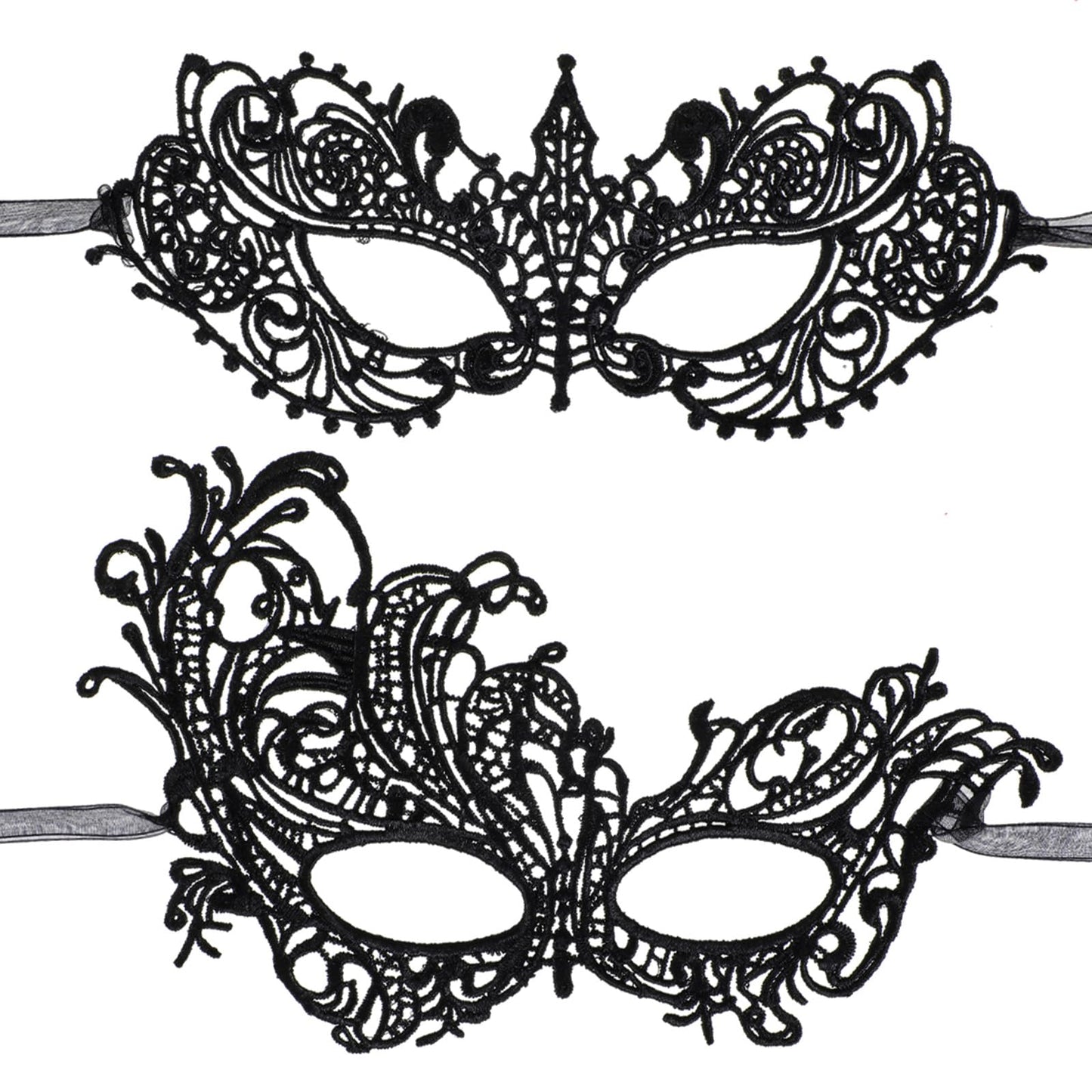 HaiFafafaing Women's Black Masquerade Mask lace masquerade mask for Women Couples Venetian Elegant Flower Eye Masks for Mardi Gras Masquerades Ball Cosplay Party Prom Ball