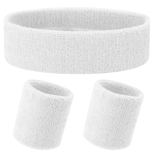 Yolev Striped Sweatband Set Sports Headband Wristband Set(1 Headband and 2 Wristbands) Sweatbands for Athletic Men and Women