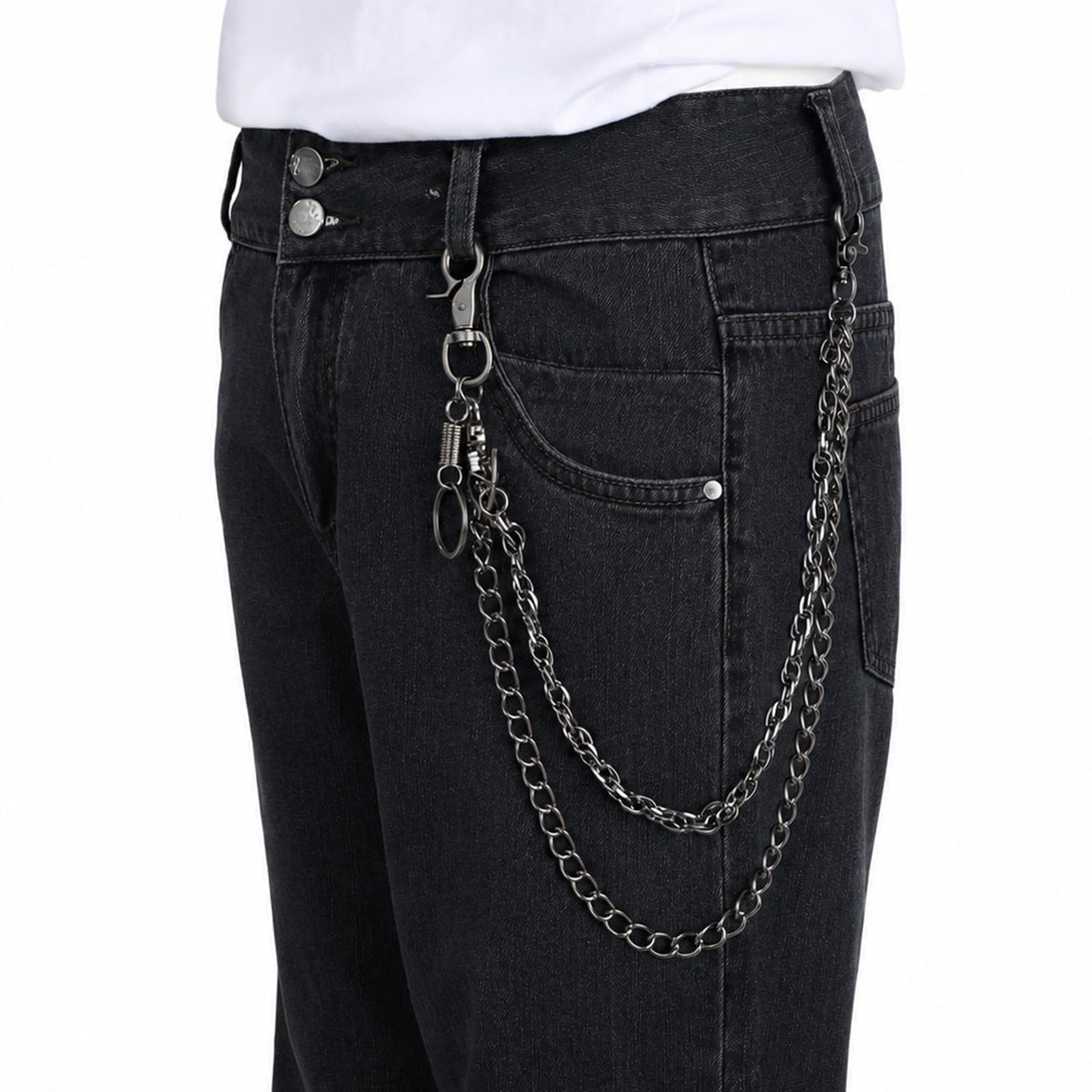 Gemoioio Punk Skeleton Pants Chain – Heavy Duty Jean Pocket Chain