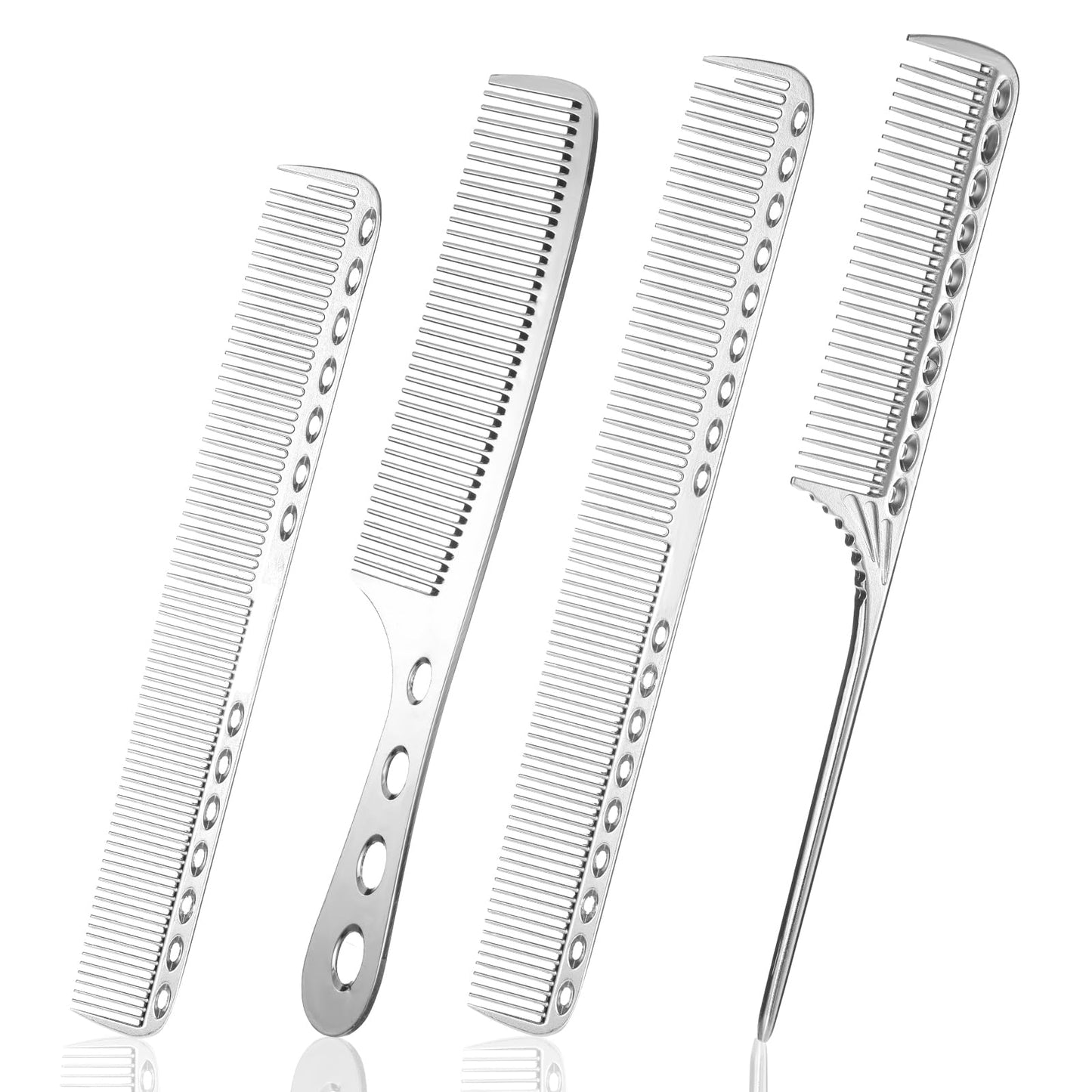 4 Types Metal Comb Aluminum Stainless Steel Comb Professional Metal Combs