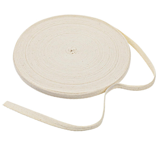 Cotton Twill Tape 54.7 Yards Soft Natural Roll Herringbone Tape 3/8 Inch Twill Tape Ribbon Webbing Tape Roll Twill Tape Beige Ribbon Bias Binding Tape Sewing Twill Ribbon for DIY Craft Making