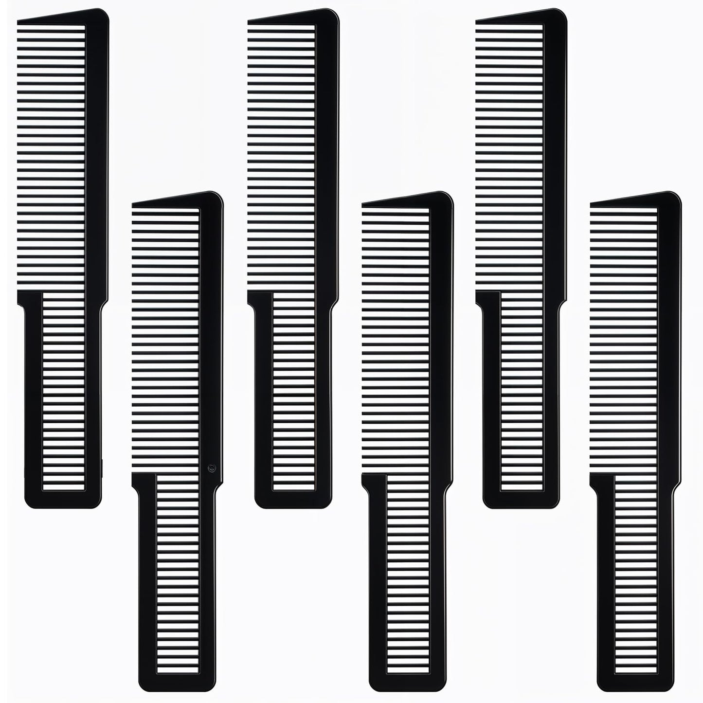 6 pcs Barber Cutting Comb Plastics Flat Square Back Barber Combs for Women Men Combs for Hair Stylist, for Professional Salon Hairdresser Fine Tooth Cutting Combs for Hair Stylist(Black)