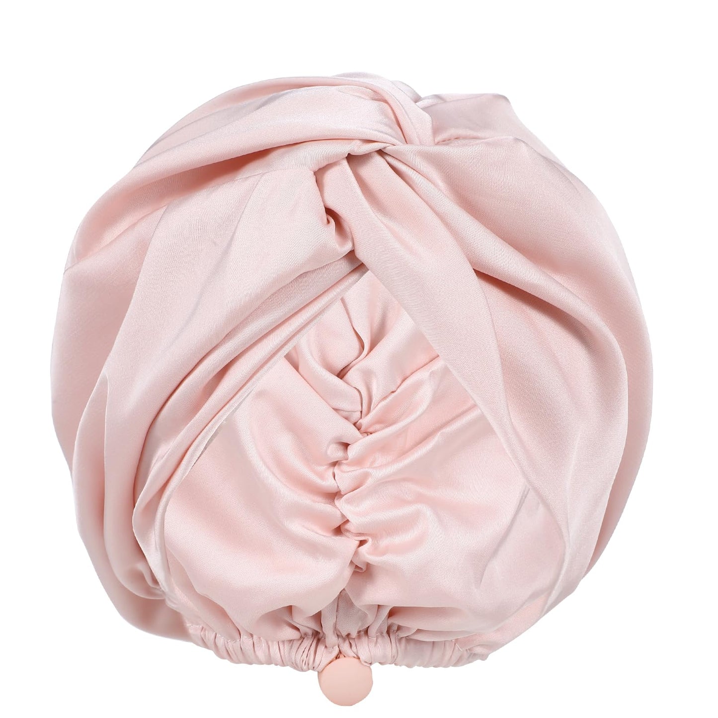 Silk Bonnet for Sleeping Women Satin Hair Bonnet with Tie Band Pink Silk Hair Bonnet for Washing Makeup and Sport(pink)