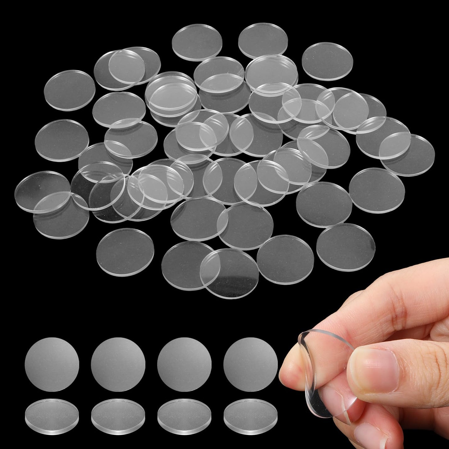 50 Pcs Anti Slip Pads for Glass Table Round Glass Table Top Bumpers Anti-Slip and Scratch Protection for Heavy Tables PVC Furniture Pads