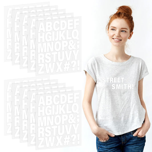 10Sheets 310Pcs Iron Letters for Clothing, Iron On Letters 1.6 Inch PU Material Iron-On Letters A-Z Sticky Stickers,Suitable for DIY Craft Clothing Bag Hat