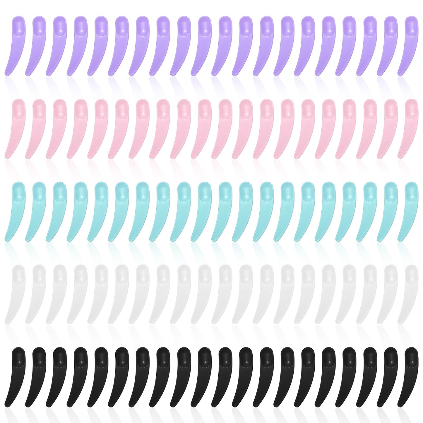 100Pcs Mini Spatula for Cosmetics Small Skincare Spatula Bulk Disposable Makeup Spatulas Mini Plastic Makeup Scoop Spatulas for Mixing and Sampling(5 Colors)