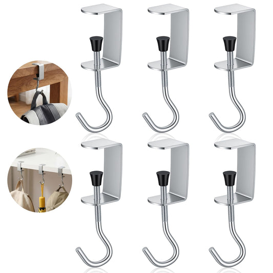 HaiFafafaing 6 Pcs Adjustable Table Hooks for Hanging Bags