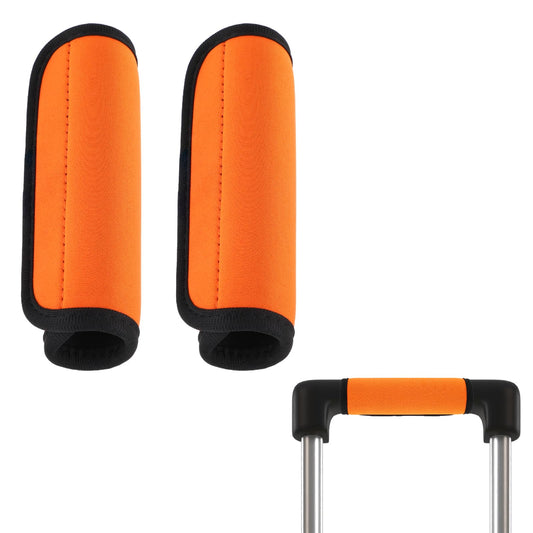 Lusofie 2PCS Luggage Handle Wrap Travel Essential Orange Color Soft Luggage Identifiers For Suitcases Neoprene Material Comfortable Suitcase Handle Wraps For Suitcase For Traveling